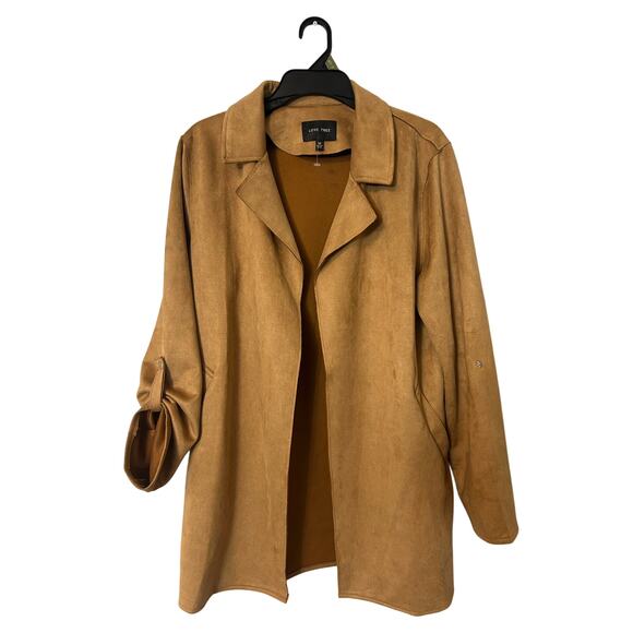 Love Tree Suede Open Front Jacket Women’s Size M Soft Lightweight Fall Blazer - Picture 1 of 4
